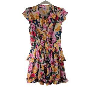 Buddy Love Spring Floral & Ruffle Mini Dress, Size M